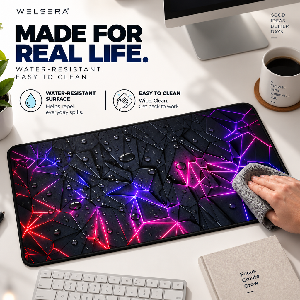 Welsera Neon Pulse Desk Mat