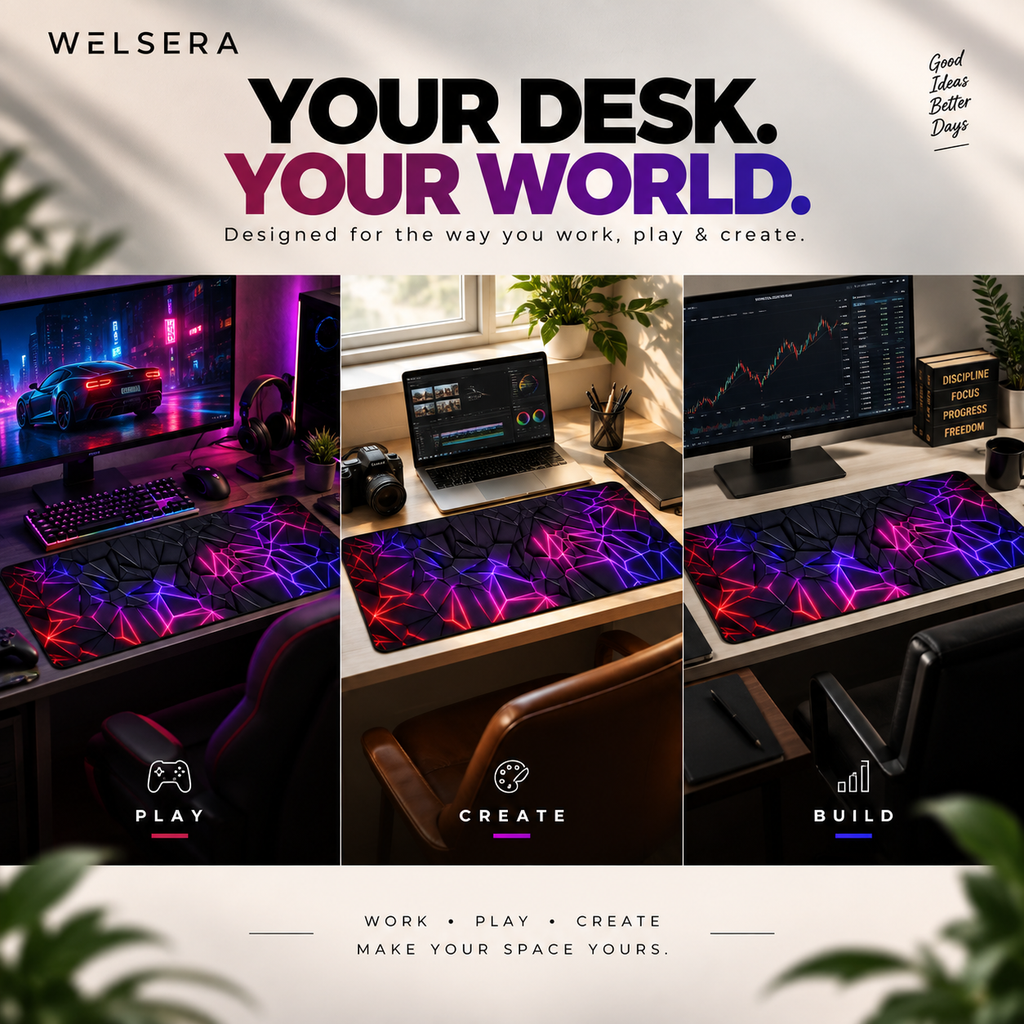 Welsera Neon Pulse Desk Mat