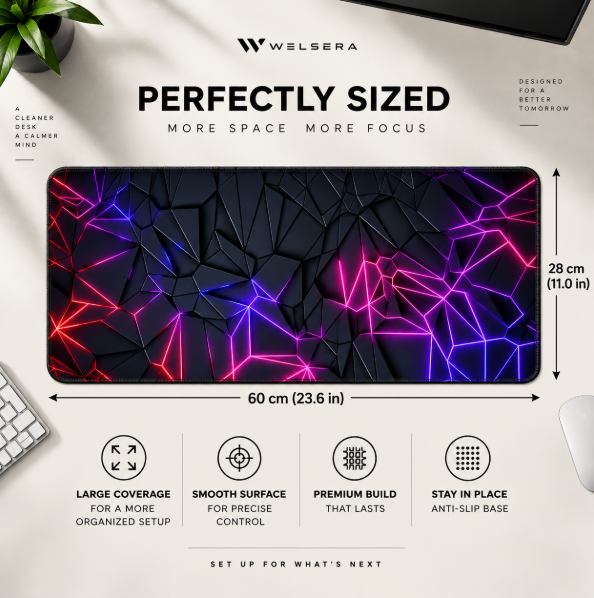 Welsera Neon Pulse Desk Mat