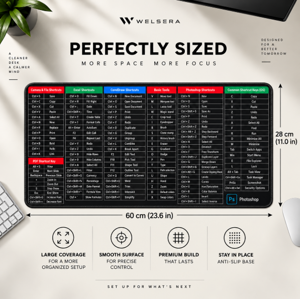 Welsera Shortcut Pro Desk Mat